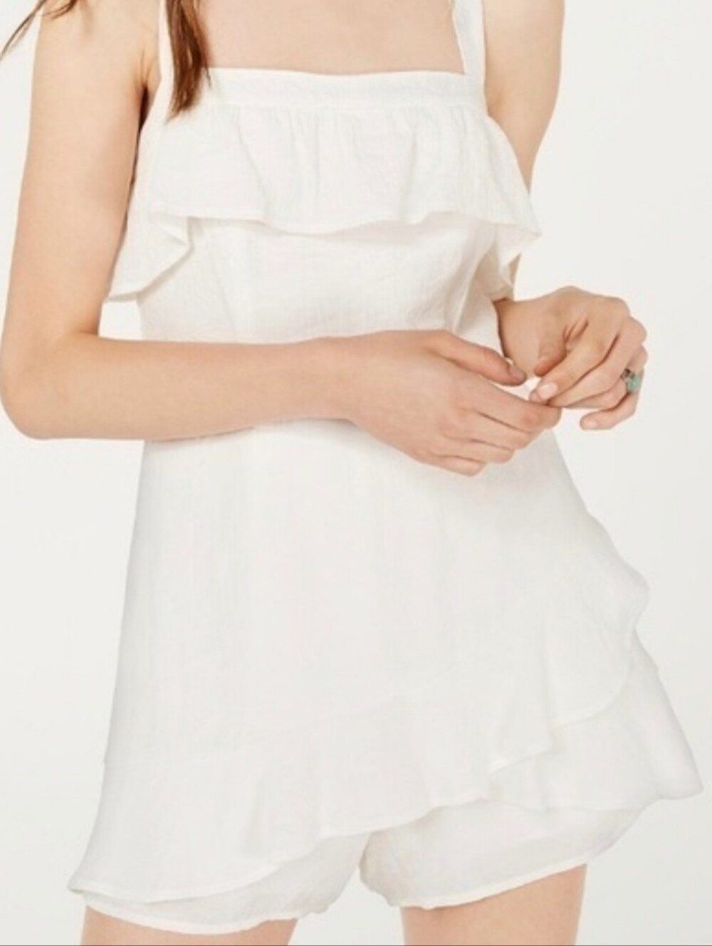 FREE W/ PURCHASE~ City Studio Guze Skort Romper White Layered Ruffles White, 0